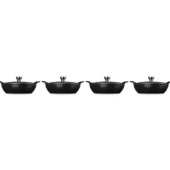 13 cm - Le Creuset Gourmand Mini Tegame Con Coperchio In Ghisa Vetrificata Set 4 Pz
