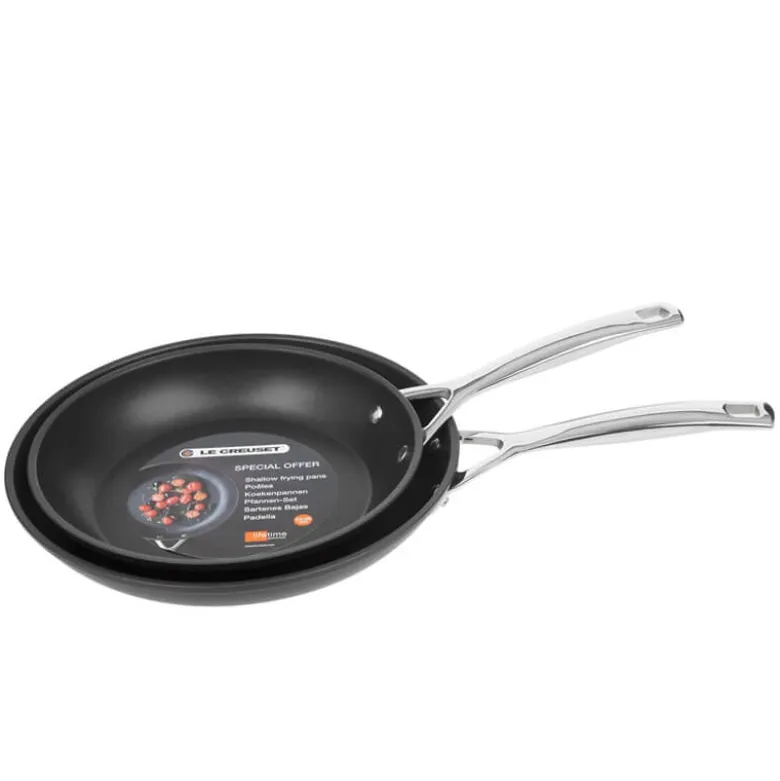 24-28 cm - Le Creuset Les Forgées Set Padelle Antiaderenti In Alluminio - Set 2 Pz