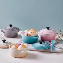 10 cm - Le Creuset Mini Cocotte Casseruola Rotonda In Gres Vetrificato