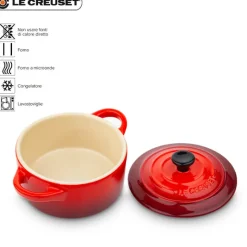 10 cm - Le Creuset Mini Cocotte Casseruola Rotonda In Gres Vetrificato