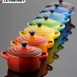 10 cm - Le Creuset Mini Cocotte Casseruola Rotonda In Gres Vetrificato - Set 4 Pz