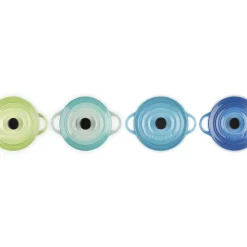 10 cm - Le Creuset Mini Cocotte Casseruola Rotonda In Gres Vetrificato - Set 4 Pz