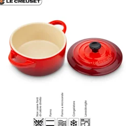 10 cm - Le Creuset Mini Cocotte Casseruola Rotonda In Gres Vetrificato - Set 4 Pz