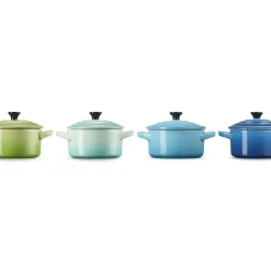 10 cm - Le Creuset Mini Cocotte Casseruola Rotonda In Gres Vetrificato - Set 4 Pz