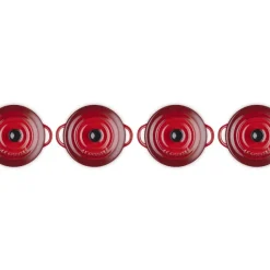 10 cm - Le Creuset Mini Cocotte Casseruola Rotonda In Gres Vetrificato - Set 4 Pz