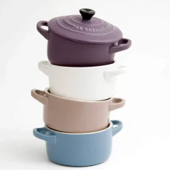 10 cm - Le Creuset Mini Cocotte Casseruola Rotonda In Gres Vetrificato - Set 4 Pz