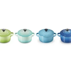 10 cm - Le Creuset Mini Cocotte Casseruola Rotonda In Gres Vetrificato - Set 4 Pz
