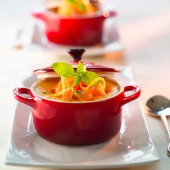10 cm - Le Creuset Mini Cocotte Casseruola Rotonda In Gres Vetrificato - Set 4 Pz