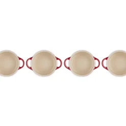 10 cm - Le Creuset Mini Cocotte Casseruola Rotonda In Gres Vetrificato - Set 4 Pz