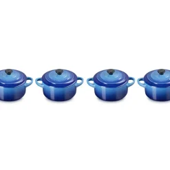 10 cm - Le Creuset Mini Cocotte Casseruola Rotonda In Gres Vetrificato - Set 4 Pz