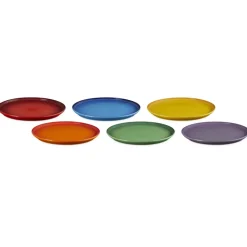 27 cm - Le Creuset Rainbow Coupe Piatto Fondo Colori Assortiti In Gres Vetrificato Set 6 Pz