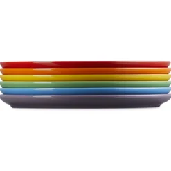 27 cm - Le Creuset Rainbow Coupe Piatto Fondo Colori Assortiti In Gres Vetrificato Set 6 Pz
