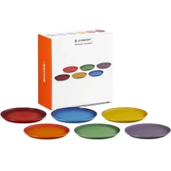 27 cm - Le Creuset Rainbow Coupe Piatto Fondo Colori Assortiti In Gres Vetrificato Set 6 Pz