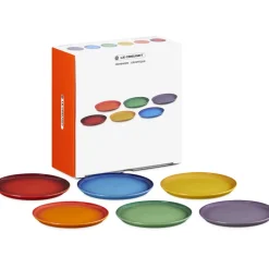 22 cm - Le Creuset Rainbow Coupe Piatto Frutta Colori Assortiti In Gres Vetrificato Set 6 Pz