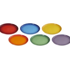 22 cm - Le Creuset Rainbow Coupe Piatto Frutta Colori Assortiti In Gres Vetrificato Set 6 Pz