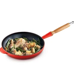 24 cm - Le Creuset Tradition Padella In Ghisa Smaltata con Manico In Legno