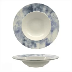 17 cm - Mesa Ceramics Estoril Piatto Fondo Pasta Bowl Decorato In Gres porcellanato Set 4 Pz