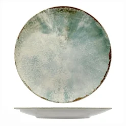 32 cm - Mesa Ceramics Matcha Piatto Piano Coupe Decorato In Gres porcellanato Set 4 Pz