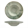 17 cm - Mesa Ceramics Matcha Piatto Fondo Pasta Bowl Decorato In Gres porcellanato Set 4 Pz