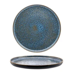 33 cm - Okeanos Piatto Piano In Stoneware - Set 4 Pz