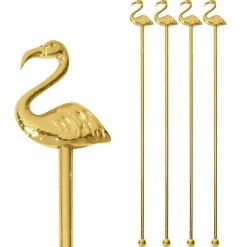 21.5 cm - Paderno Bar Happy Hour Bar Spoon Flamingo Stainless Steel Set 4 Pcs