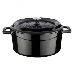 24 cm - Paderno Casseruola Rotonda In Ghisa Smaltata
