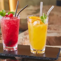 21.5 cm - Paderno Reusable Straws 10 mm Glass Set 6 Pcs