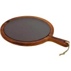 31 cm - Paderno Tableware, Buffet & Display Piatto In Ghisa Con Supporto In Legno