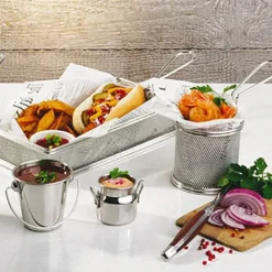 9 cm - Paderno Tableware Buffet & Display Secchiello Porta Snack In Acciaio Inox