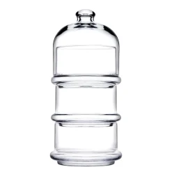 12 cm - Pasabahce Patisserie Coppette Con Cupola Impilabili in Vetro - Set 3 Pezzi