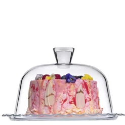 26.4 cm - Pasabahce Petitte Patisserie Alzata Torta Con Campana in Vetro
