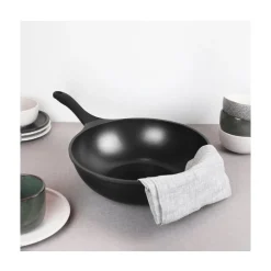 30 cm - Pintinox Pro Wok Con Coperchio In Alluminio Antiaderente