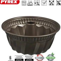 22 cm - Pyrex Asimetria Stampo Ciambella Rotondo Antiaderente