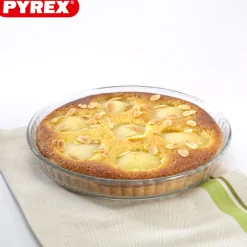 27 cm - Pyrex Bake & Enjoy Stampo Crostata Rotonda In Vetro Borosilicato