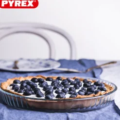 27 cm - Pyrex Bake & Enjoy Stampo Crostata Rotonda In Vetro Borosilicato