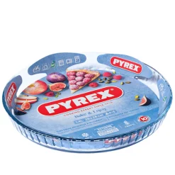 27 cm - Pyrex Bake & Enjoy Stampo Crostata Rotonda In Vetro Borosilicato