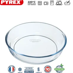 26 cm - Pyrex Bake & Enjoy Tortiera Rotondo in Vetro Borosilicato