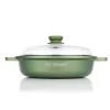 28 cm - Risoli Dr.Green Stone Extra Induction Tegame Antiaderente In Alluminio Con Coperchio