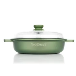 28 cm - Risoli Dr.Green Stone Extra Induction Tegame Antiaderente In Alluminio Con Coperchio