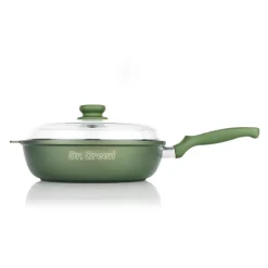 28 cm - Risoli Dr.Green Stone Extra Induction Padella Alta Antiaderente In Alluminio Con Coperchio