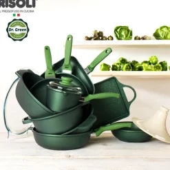 30 cm - Risoli Dr.Green Stone Wok Con Manico Antiaderente In Alluminio
