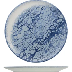 31 cm - Saturnia Bubble Piatto Vassoio Rotondo In Porcellana - Set 4 Pz