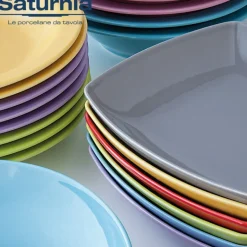 31 cm - Saturnia Napoli Piatto Pizza In Porcellana - Set 6 Pz