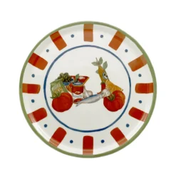 33 cm - Saturnia Pizza Handmade Piatto Pizza 3 Decori In Porcellana Set 6 Pz