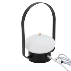 20 cm - Securit Barcellona Lampada da Tavola Ricaricabile In Ferro