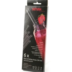23 cm - Simax - Reusable Glass Straws - Set of 6