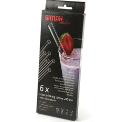 20 cm - Simax - Reusable Glass Straws - Set of 6