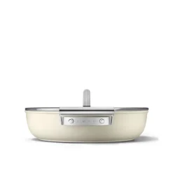 28 cm - Smeg Cookware Tegame Basso Antiaderente Ceramico In Alluminio Con Coperchio