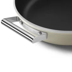28 cm - Smeg Cookware Tegame Basso Antiaderente Ceramico In Alluminio Con Coperchio