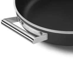 28 cm - Smeg Cookware Tegame Basso Antiaderente Ceramico In Alluminio Con Coperchio